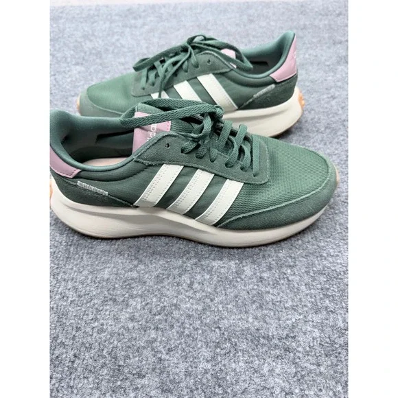 Adidas Run 60s 2.0 Womens Sneakers Green Pink White Retro Running Shoes Size 7 - Picture 2 of 7